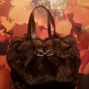 Womens Faux Fur Handbag by Tianni